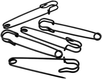 Amanaote Black Safety Pins Large Size 76 mm X 20 mm Size Jewelry for Kilts Blankets Skirts Crafts Pack of 10