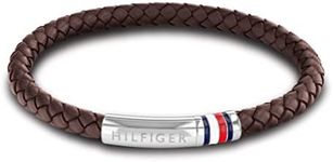 Tommy Hilfiger Men's Interwoven Leather 2790402 Bracelet, BROWN, One Size