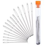 cuteLEC Blunt Needles 15-Pack, Large-Eye Steel Yarn Knitting Needles Tapestry Sewing Needles