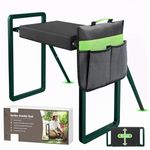 seasky Foldable Garden Kneeling and Seat, Garden Stool Widened Thick Soft Kneeling Pad, Heavy Duty Gardening Stool with Garden Tool Bag and Claw Gloves, Gardening Gift for Parents (Green)