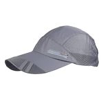 iSWEVEN Printed Summer Breathable Mesh Baseball Cap Quick Drying Hats for Men Outdoor Light Weight UV Protection Cap (Grey, 8001C)