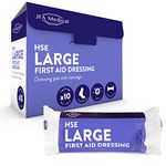 JFA Medical HSE Large Sterile First Aid Dressing Bandage with Pad 18 x 18cm - Pack of 10 Bandages