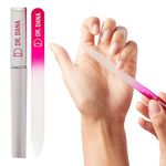 Dr. Dana Glass Nail File with Case - This Premium Glass fingernail File for Natural Nails is a Double-Sided Etched Crystal Nail File with Protective Travel case. Professional Nail File by Dr. Dana.