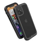 Catalyst 33ft Waterproof Case Designed for iPhone 12 - Drop Proof 6.6ft, Clear Back, Compatible with Crux Accessories Cases - Stealth Black