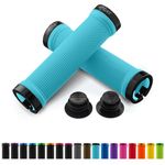 JETCAT Bike Grips, Bike Handlebar Grips, Mountain Bike Grips Handlebar, BMX MTB EBike Scooter, Bicycle Handlebar Handles for Adults, Lock on, Blue Green Black