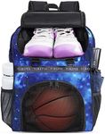 YOREPEK Basketball Bag, Large Basketball Backpack with Shoe Compartment and Ball Holder, Water Resistant Soccer Bag for Sport Training Equipment Fits Volleyball Football Gym, Star Blue,