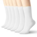 Womens White Thin Cotton Socks High Ankle 6 Pack