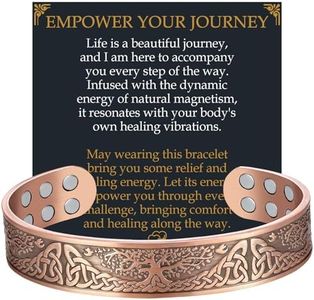 Jecanori Copper Bracelet for Men, 18X Strength Mens Magnetic Copper Bracelets, 99.99% Pure Solid Copper Bracelet