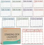 Small Desk Calendar 2025 – 18-Month Standing Flip Calendar for Desk, Compact Desk Calendar 2025-2026, Mini Flip Desk Calendar for Office and Home (Daisy)