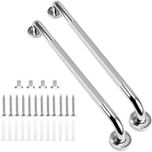 supregear Bathroom Grab Bar, 2 Pack Non-Slip Bathroom Safety Handle 24 in 304 Stainless Steel Bath Safety Grip Balance Grab Bar for Bathtub Toilet Kitchen Bedroom, Concealed Screw Wall Mounted