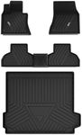 3W BMW X5 Floor Mats & Cargo Liner Fit for BMW X5 2014 2015 2016 2017 2018, TPE All-Weather Custom Fit Full Set Harmless Heavy Duty Floor Liner and Trunk Mat Car Accessories