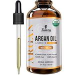 Kanzy Argan Oil 100% Pure Bottled in Morocco 100ml - Organic Moroccan Argan Oil for Skin and Hair Vegan Cold Pressed Hair Oil for Dry Damaged Hair and Body for both Men and Women