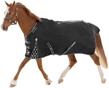 Equinavia Norse 200g Medium Weight Horse Blanket | Waterproof Winter Turnout - Black - 66 in - Black - 78 in
