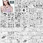 Metuu Temporary tattoos 60 Sheets Tiny Waterproof Temporary Tattoos Stickers for Man and Woman, Flower Crown Butterfly Constellation symbol Design