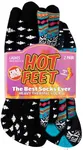 HOT FEET Thermal Socks For Women for Cold Weather – Thick Warm Socks for Women, Winter Hiking Socks, Heat Insulated Socks – Black/Fair Isle