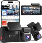 REDTIGER Dual 4K Dash Cam with 256GB eMMC, STARVIS 2 IMX678 Front and Rear Dash Camera with Dual HDR, Voice Control, 4'' Touch Screen, Built-in 5.8GHz WiFi GPS, HDR Night Vision (F77 V2)