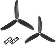 uxcell RC Propellers 5030 5x3 Inch 3-Vane Multi-Rotor for Aircraft, Nylon Black 1 Pair with Adapter Rings