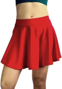 Jupe pour Filles Jupe Courte Plissée en Tricot pour Filles Jupes Patineur Danse Tennis Costume, rouge, 9 ans