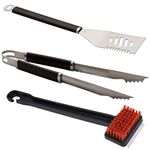 Char-Broil 140768 - 3 Piece Essential Grilling Tool-Set, Black/Stainless Steel, 41 x 12 x 3 cm