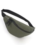 Destinio Waist Bag for Man Woman - Anti Theft, Waterproof Zippers and Back Pocket - Large Travel Waist Pouch, Fanny Pack, Belt & Hip Bag for Hiking, Passport, Gym (Olive Green)