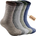 Annsuki 5 Pack Mens Merino Wool Socks for Winter Warm Thermal Socks Thick Hiking Socks for Camping Cozy Socks for Man Size Fits 6-11