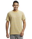 Jockey Men's Regular Fit Striped Round Neck Half Sleeved T-Shirt 2715_Burnt Gold & Grey_XXL