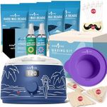 AURAFINE Professional Waxing Kit for Women & Men – 4 Bags Wax Beads, 30 Applicator Sticks, Pre & Post Wax Oil – Wax Kit for Painless Hair Removal for Full Body – Salon-Quality at Home