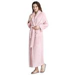 Oksun Dressing Gown Women Full Length Robe Plus Size Fleece Winter Warm Bathrobe, UK14-20(label XL), Pink