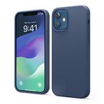 elago Liquid Silicone Case Compatible For iPhone 12 Case and Compatible For iPhone 12 Pro Case - Full Body Protection (Screen & Camera Protection) (Jean Indigo)