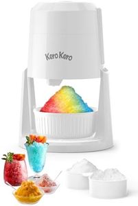 Kero Kero Snow Cone Machine - Shaved Ice Machine - 2 ICY Textures Ice Shaver for Homemade Shaved Ice - Snow Cones, Slushie, Snowcone Machines for Kid Include 2 Ice Mold, Steel Blades.White