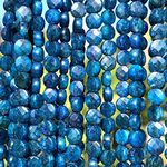 [ABCgems] Brazilian Dark Apatite (Exquisite Color- Grade AAA) 8mm Micro-Faceted Diamond-Cut Checkerboard Coin Beads (A Revolutionary Cutting Process- More Surface to Reflect Light)