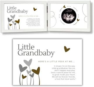 The Grandparent Gift Co. Little Grandbaby Ultrasound Picture Frame/Sonogram Frame, Pregnancy Announcement for Grandparents/New Baby Announcement/Baby Shower Keepsake (White Art)