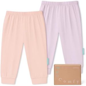 PurComfy Supersoft Baby Pants, 2-Pack Premium Bamboo Viscose Jogger Pants, Elastic Waist, Unisex 18-24 Months