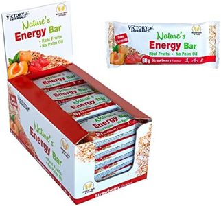 VICTORY ENDURANCE Weider Nature´s Energy Bar Fresa 60 g; Barrita energética con un 41% Frutas y 64% de hidratos de carbono, Gran sabor y energía