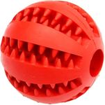 PetVogue (Newly LAUNCHED Dog Toy Ball, Nontoxic Bite Resistant Toy Ball for Pet Dogs Puppy Cat, Dog Pet Food Treat Feeder Chew Tooth Cleaning Ball Exercise Game, Medium/Small Dogs Toy. (Red)