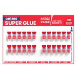 GH1200 1g x 24 Strong Super Glue All Purpose with Anticlog Cap. Super Fast,Thick & Strong Adhesive Cyanoacrylate Glue for Hard Plastics, DIY Craft, Ceramics, Frame,Leather, Metal and Many More