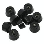 Homend 10PCS Black Round Rubber Feet Non-Slip Bumper with Stainless Steel Washer Built-in Pack of 10 (D25x20xH13mm)