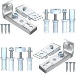 Bifold Door Hardware Kit, 2 Packs Pantry Closet Door Repair Kit Accordion Barn Folding Door Hardware Kit with 7/8" Guide Wheel Track, 3/8" Pivot, Include Bottom Pivots, Bracket & Guide Wheel Door