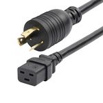 StarTech.com 6ft (1.8m) Heavy Duty Power Cord, Twist-Lock NEMA L6-20P to IEC 60320 C19, 20A 250V, 12AWG, Heavy Gauge Plug Converter Cable - UL Listed (ZA16-2600-POWER-CORD)