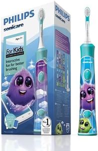 Philips Sonicare Built-in Bluetooth Sonic Electric Toothbrush for Kids with Interactive Coaching App, Aqua, HX6321/03