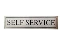 THW® Stainless Steel Self Adhesive SELF SERVICE Signage Board (3"x12")