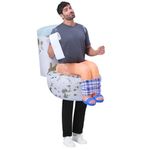 Spooktacular Creations Adults Inflatable Costumes Sitting on Toilet Inflatable Costume Blow Up Costumes for Halloween Parties