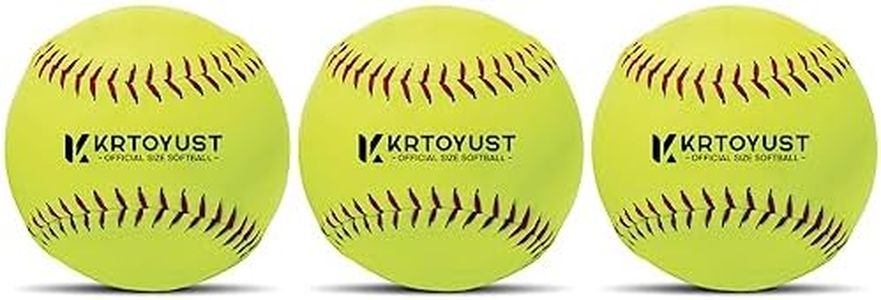 KRTOYUST® Softball Ball,11" & 12" Official Size Softballs Great for Practice Training - Comply with Official Size and Weight Standard (3 Softballs, 12 Inches)