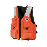 Mustang Survival - Classic Industrial Vest with 4 Pockets & Solas Reflective Tape (Orange - XL) - USCG Approved, D-Rings, Solas reflectivity, 4 Pockets