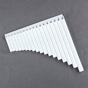 16 Pipes Pan Flute Pan Pipe C Key ABS Plastic Traditional Woodwind Musical Instrument for Beginner and Musical Lover (18 Pipes, white)