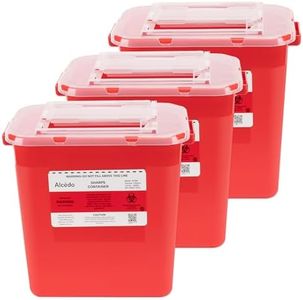 Alcedo Sharps Container for Home Use 2 Gallon (3-Pack), Biohazard Needle and Syringe Disposal, Professional Medical Grade