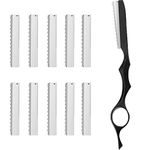 Hair Styling Thinning Texturizing Cutting Feather Razor Hair Styling Thinning Razor Set with 10 Pieces Replacement Blades