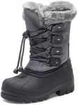 DREAM PAIRS Boys & Girls Knee High Winter Snow Boots Toddler/Little Kid/Big Kid,Size 2 Little Kid,Grey,Maple