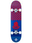 Two Bare Feet Complete Skateboard 31 x 8 inches Double Kick Maple Deck (Checkmate Blue/Red)