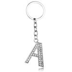 BESPMOSP A-Z Letter Keychain Keyring Crystal Shiny Family Best Friend Birthday Jewelry (A)